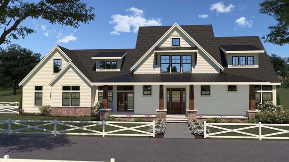 Contemporary, Farmhouse House Plan 40902 with 4 Beds, 4 Baths, 3 Car Garage Elevation