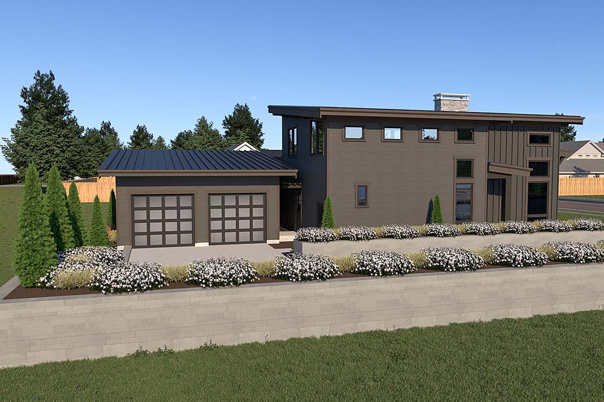 Contemporary Plan with 2102 Sq. Ft., 3 Bedrooms, 3 Bathrooms, 2 Car Garage Picture 3