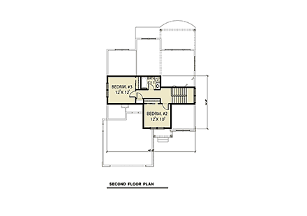 Country, Craftsman House Plan 40914 with 3 Beds, 3 Baths, 2 Car Garage Second Level Plan