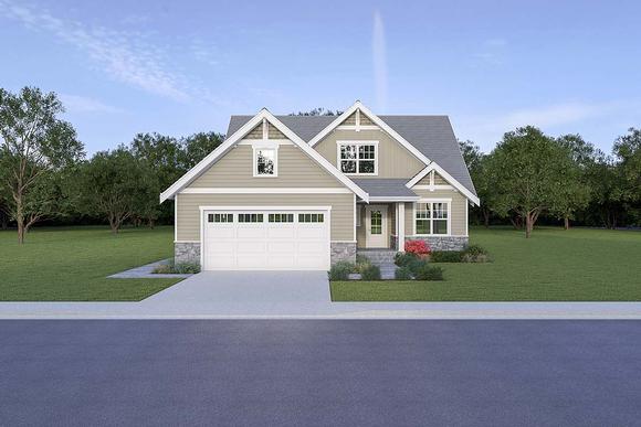 Country, Craftsman House Plan 40914 with 3 Beds, 3 Baths, 2 Car Garage Elevation