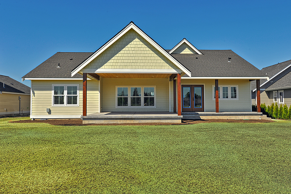Country, Craftsman, Ranch, Traditional House Plan 40918 with 3 Beds, 2 Baths, 2 Car Garage Rear Elevation