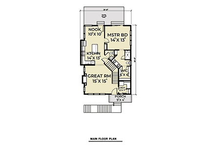 Contemporary, Modern House Plan 40921 with 2 Beds, 3 Baths, 2 Car Garage First Level Plan