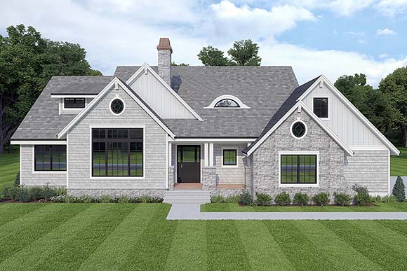 Cape Cod, Coastal, Cottage, Farmhouse House Plan 40925 with 3 Beds, 4 Baths, 3 Car Garage Elevation