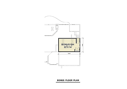 Craftsman House Plan 40926 with 3 Beds, 3 Baths, 2 Car Garage Second Level Plan