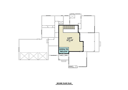 Contemporary, Modern House Plan 40928 with 3 Beds, 3 Baths, 3 Car Garage Second Level Plan