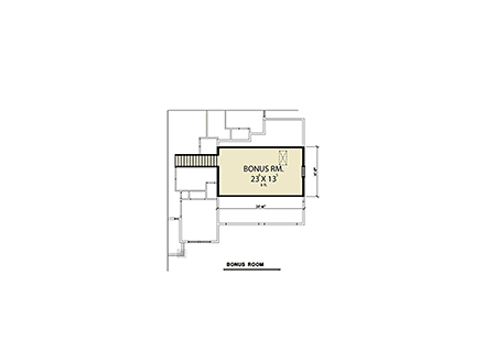 Craftsman House Plan 40930 with 3 Beds, 3 Baths, 2 Car Garage Second Level Plan