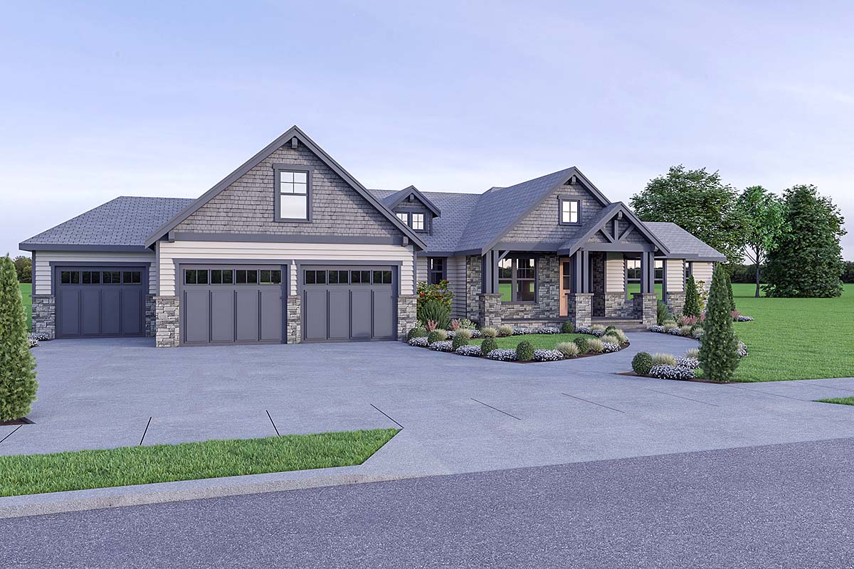 House Plan 40971 - Craftsman Style with 2923 Sq Ft, 3 Bed, 2 Bath