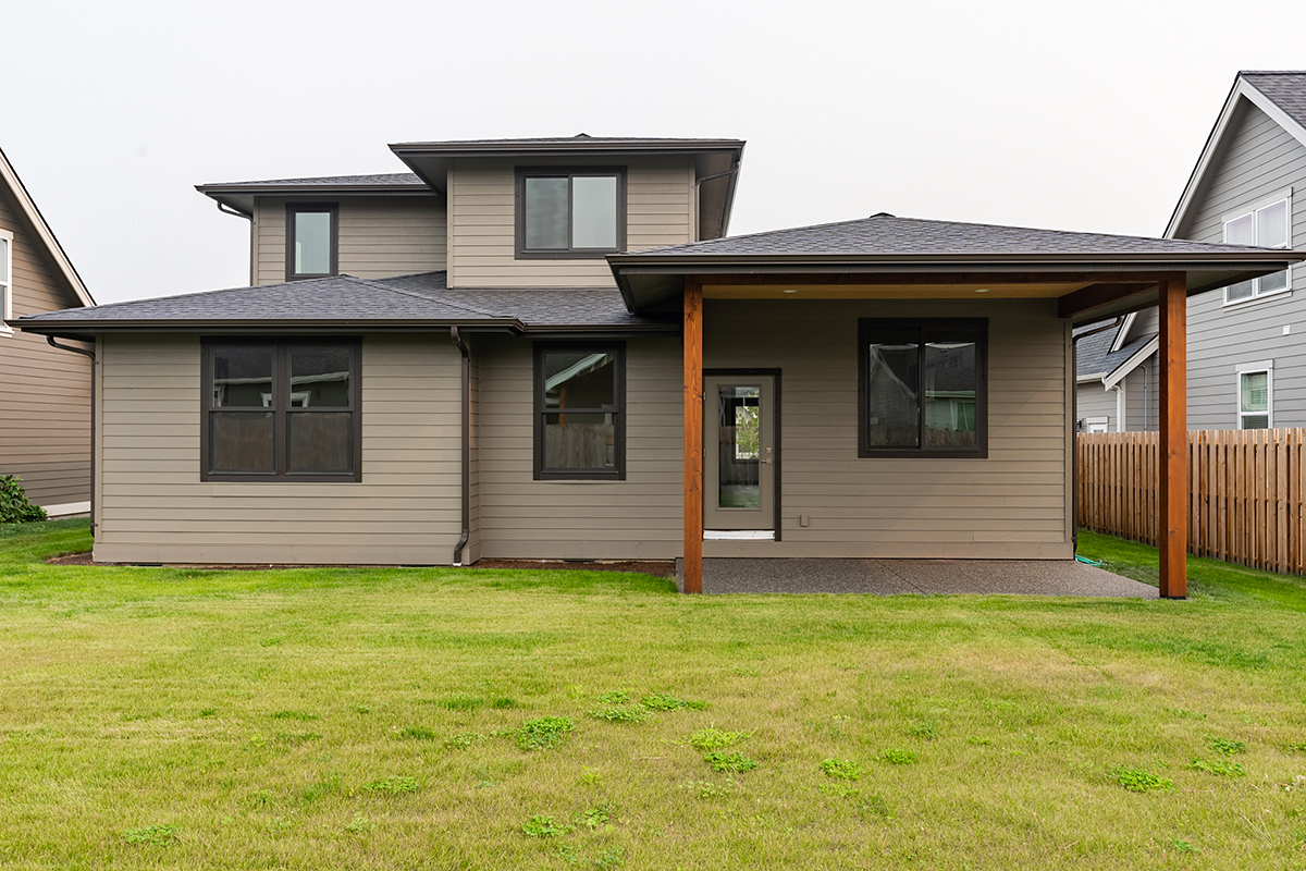 Contemporary Plan with 2034 Sq. Ft., 3 Bedrooms, 3 Bathrooms, 2 Car Garage Rear Elevation