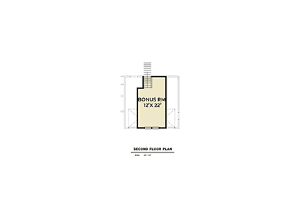 Craftsman House Plan 40978 with 3 Beds, 2 Baths, 2 Car Garage Second Level Plan