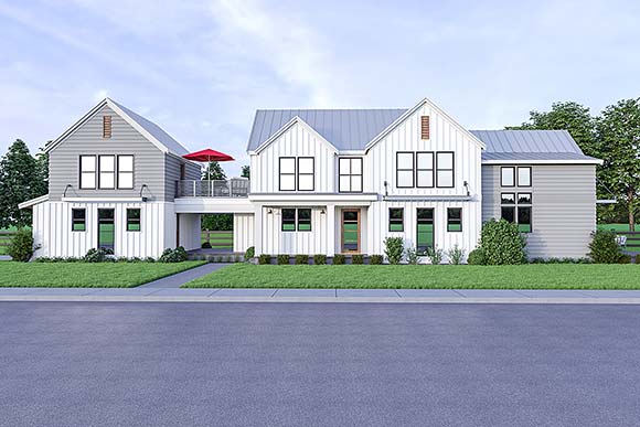 Contemporary, Craftsman, Farmhouse House Plan 40984 with 4 Beds, 4 Baths, 2 Car Garage Elevation