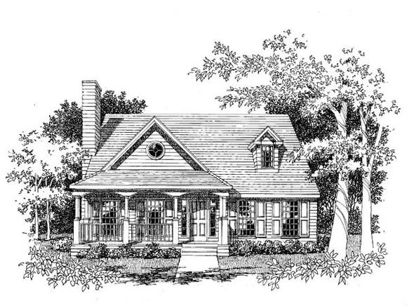 Country, Southern House Plan 41003 with 3 Beds, 3 Baths, 2 Car Garage Elevation