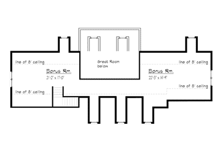 Cape Cod, Country, Ranch House Plan 41006 with 3 Beds, 3 Baths, 2 Car Garage Second Level Plan