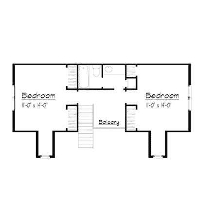 Cape Cod, Country, Southern House Plan 41007 with 3 Beds, 2 Baths Second Level Plan