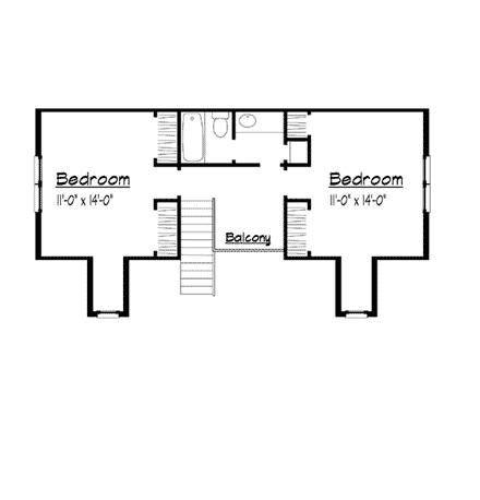 Cape Cod, Colonial House Plan 41008 with 3 Beds, 3 Baths Second Level Plan