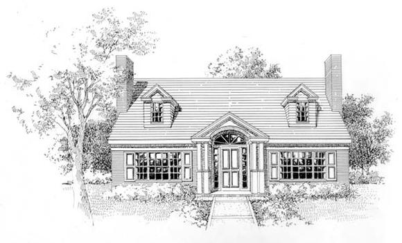 Cape Cod, Colonial House Plan 41008 with 3 Beds, 3 Baths Elevation