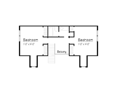 Cape Cod, Colonial House Plan 41010 with 3 Beds, 3 Baths Second Level Plan