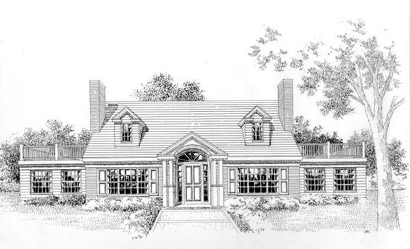Cape Cod, Colonial House Plan 41010 with 3 Beds, 3 Baths Elevation