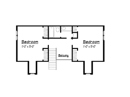 Cape Cod, Colonial House Plan 41012 with 3 Beds, 3 Baths Second Level Plan