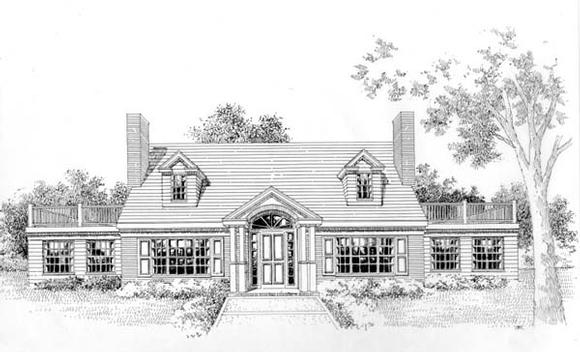 Cape Cod, Colonial House Plan 41012 with 3 Beds, 3 Baths Elevation