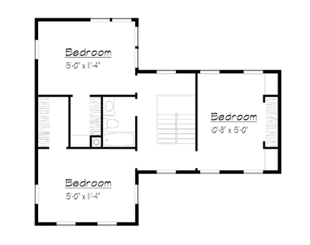 Country, Farmhouse House Plan 41013 with 4 Beds, 2 Baths Second Level Plan