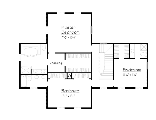 Country, Farmhouse, Southern House Plan 41018 with 3 Beds, 4 Baths Level Two