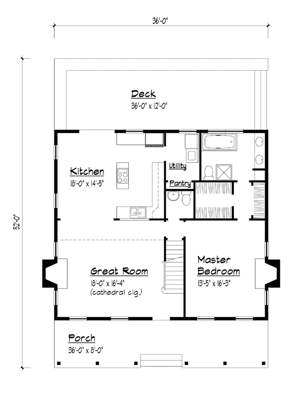 Country House Plan 41021 with 3 Beds, 3 Baths Level One