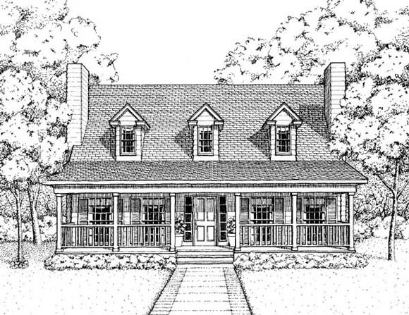 Country House Plan 41022 with 3 Beds, 3 Baths Elevation