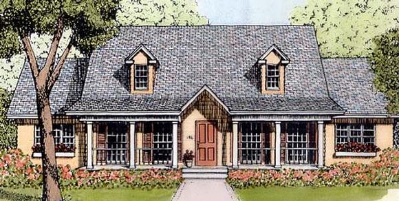 Country, One-Story House Plan 41023 with 3 Beds, 2 Baths Elevation