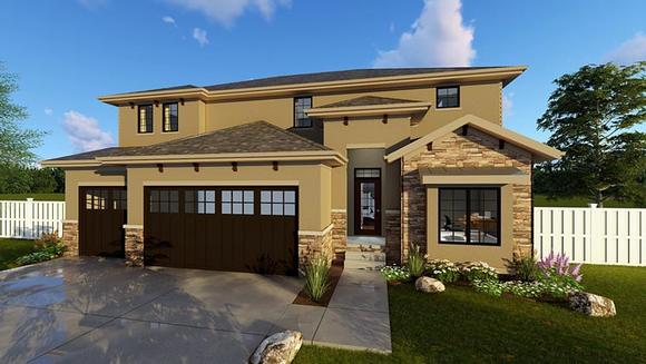 House Plan 41104 with 4 Beds, 3 Baths, 3 Car Garage Elevation
