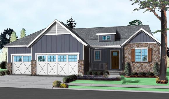 Traditional House Plan 41105 with 3 Beds, 3 Baths, 3 Car Garage Elevation