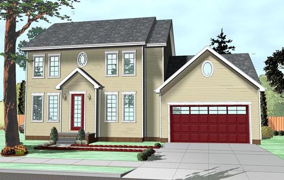 Colonial, Traditional House Plan 41111 with 3 Beds, 3 Baths, 2 Car Garage Elevation