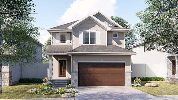 Traditional House Plan 41116 with 3 Beds, 3 Baths, 2 Car Garage Elevation