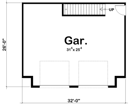 Traditional 2 Car Garage Plan 41122 First Level Plan