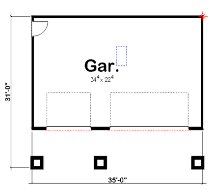 Craftsman, Traditional 3 Car Garage Plan 41140 First Level Plan