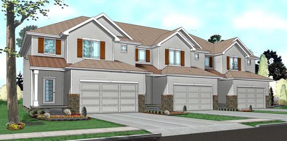 Traditional Multi-Family Plan 41141 with 9 Beds, 9 Baths, 6 Car Garage Elevation