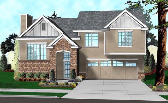 Cottage, Traditional House Plan 41144 with 3 Beds, 2 Baths, 2 Car Garage Elevation