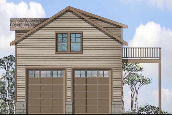 Traditional 2 Car Garage Apartment Plan 41149 with 1 Beds, 1 Baths Elevation