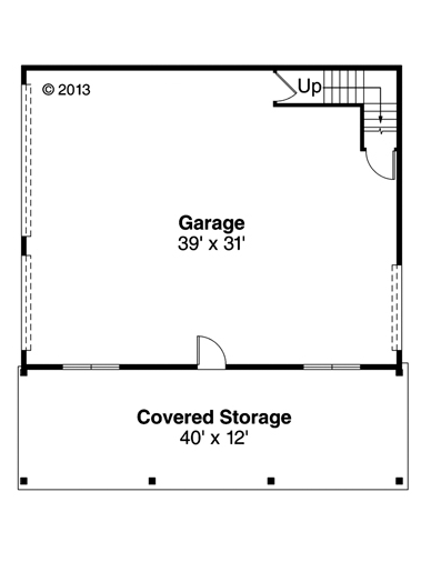 Craftsman 3 Car Garage Plan 41150 Level One