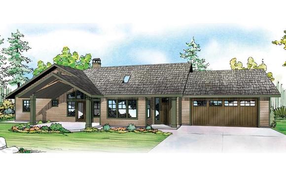 Contemporary, Country, Prairie, Ranch, Traditional House Plan 41164 with 3 Beds, 3 Baths, 4 Car Garage Elevation