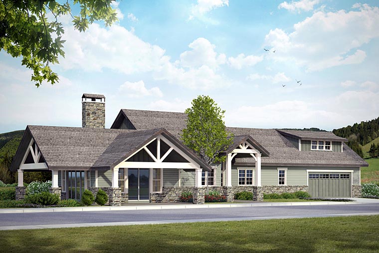 Bungalow, Country, Craftsman, Ranch Plan with 2518 Sq. Ft., 3 Bedrooms, 4 Bathrooms, 2 Car Garage Picture 7
