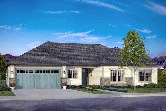Country, Prairie, Ranch, Traditional House Plan 41204 with 3 Beds, 3 Baths, 2 Car Garage Elevation