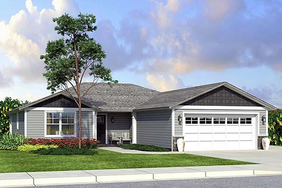 Country, Ranch, Traditional House Plan 41205 with 4 Beds, 3 Baths, 2 Car Garage Elevation