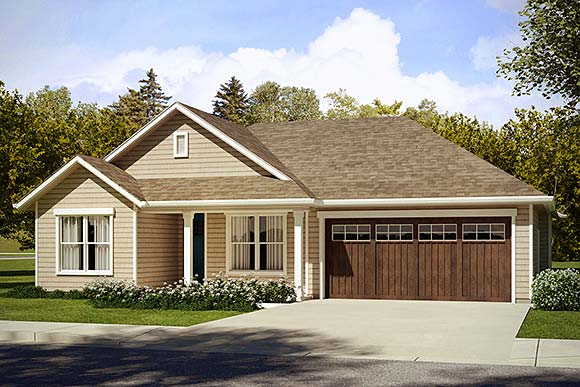 Country, Ranch, Traditional House Plan 41230 with 3 Beds, 2 Baths, 2 Car Garage Elevation