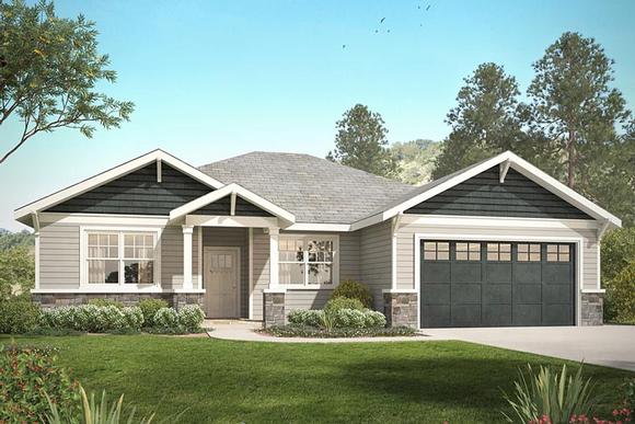 Country, Craftsman, Ranch House Plan 41232 with 3 Beds, 2 Baths, 2 Car Garage Elevation