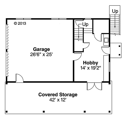 Craftsman, Traditional 2 Car Garage Plan 41246 First Level Plan