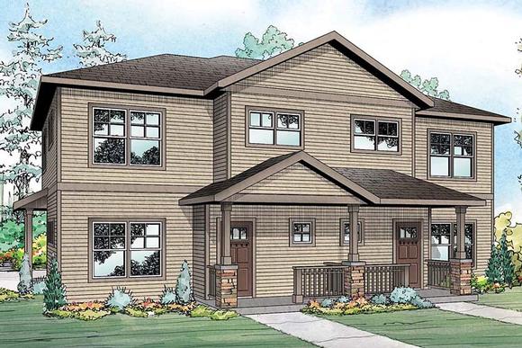 Traditional Multi-Family Plan 41258 with 6 Beds, 6 Baths, 2 Car Garage Elevation