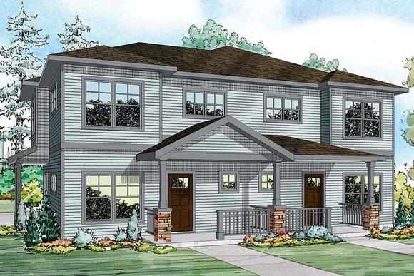 Contemporary, Country, Prairie, Ranch Multi-Family Plan 41259 with 6 Beds, 6 Baths, 2 Car Garage Elevation