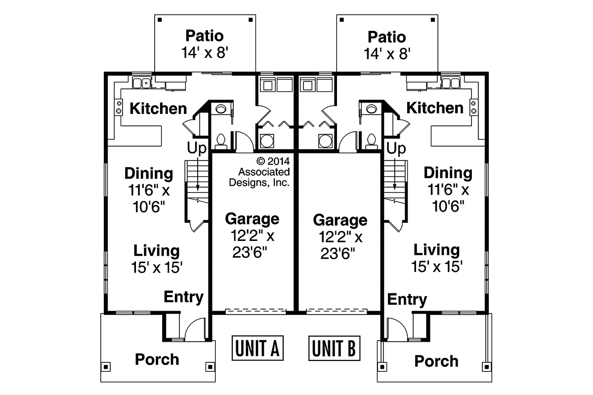Contemporary Country Craftsman Traditional Level One of Plan 41261