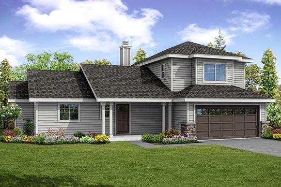 Country, Ranch, Traditional House Plan 41264 with 3 Beds, 4 Baths, 2 Car Garage Elevation