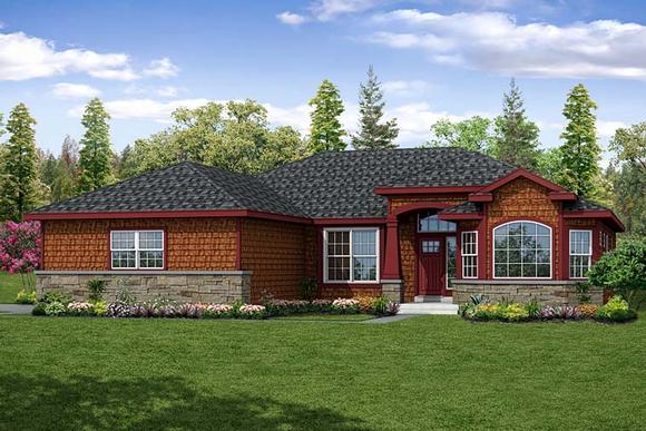 Bungalow, Cottage, Traditional House Plan 41267 with 3 Beds, 2 Baths, 2 Car Garage Elevation